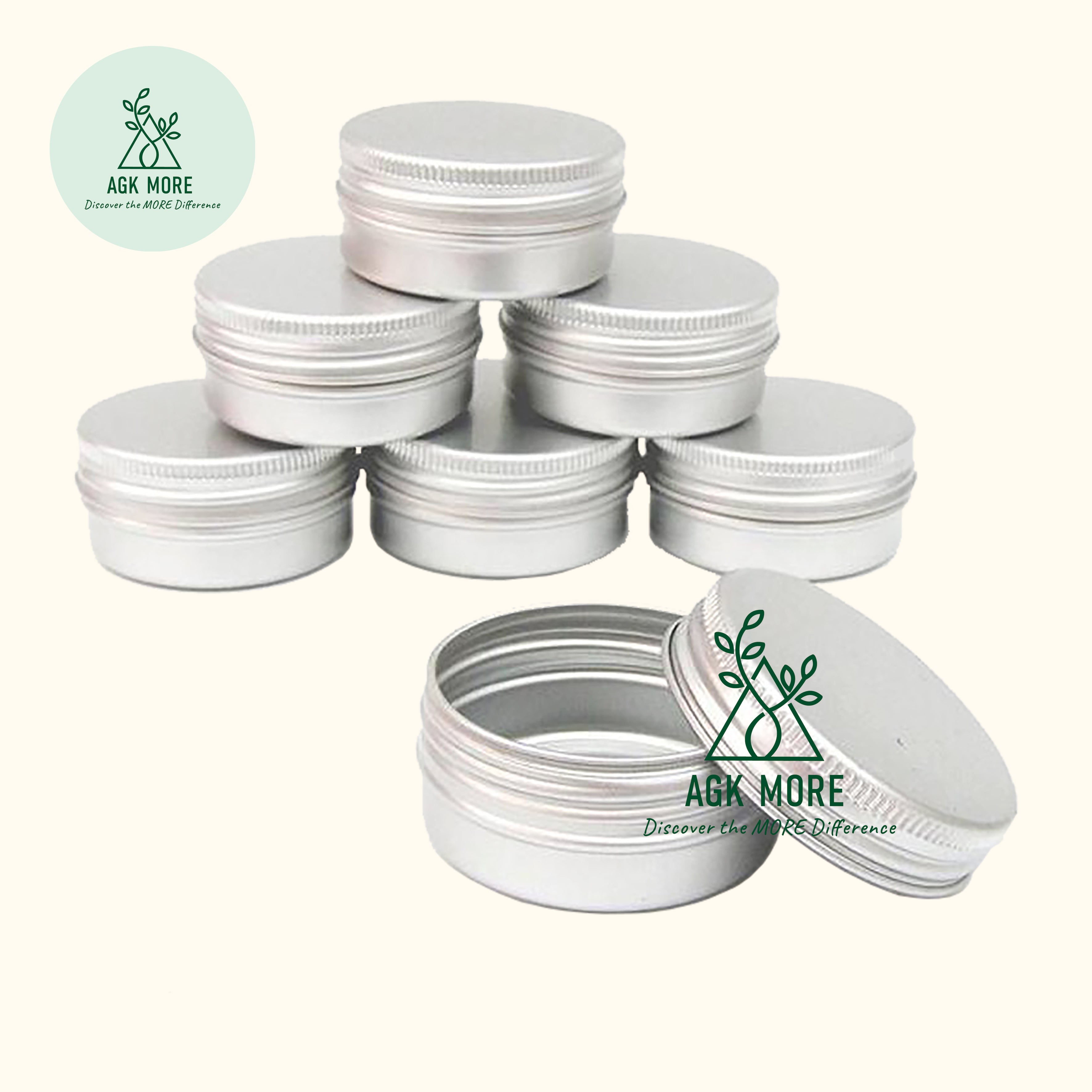 Silver Aluminum Cosmetic Pots for Lip Balm, Small Rounds