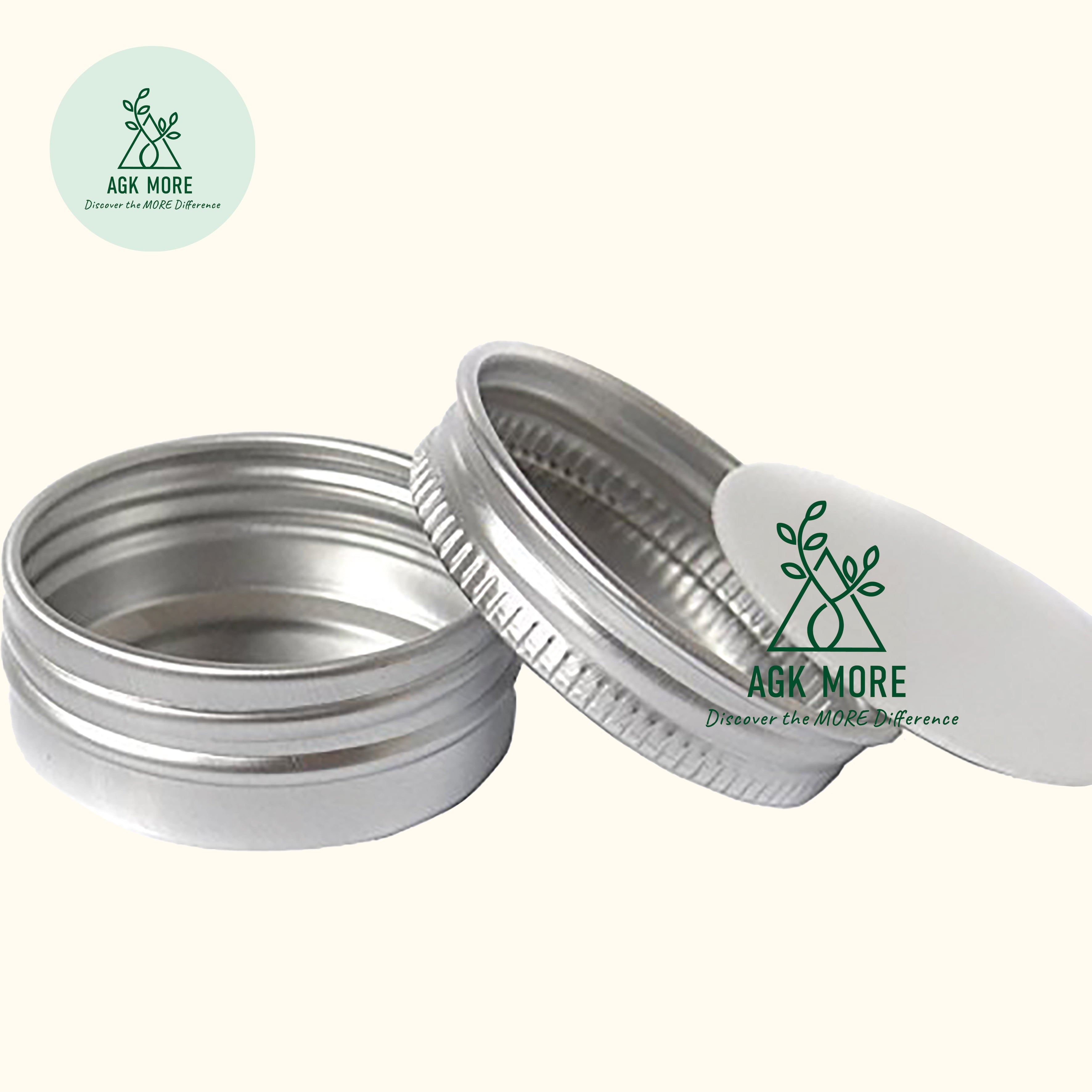 Silver Aluminum Cosmetic Pots for Lip Balm, Small Rounds